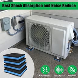 Anti Vibratie Pads - Antislipmatjes - 4 stuks - Rubber Anti Trillingen Isolatie Pads - 10 × 10 × 2,2 cm - Trillingsdempers Airconditioning - Wasmachine dempers - Verhoger - Voor Luchtcompressor, Airconditioner Unit, HVAC, Loopband — thumbnail 4