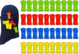 SnelShoppen - 40 Sokclips voor het Koppelen van Sokken, Kleurige en Duurzame Plastic Clips voor de Wasmachine of Droger, Geen Kreuken of Verlies, Perf — thumbnail 1