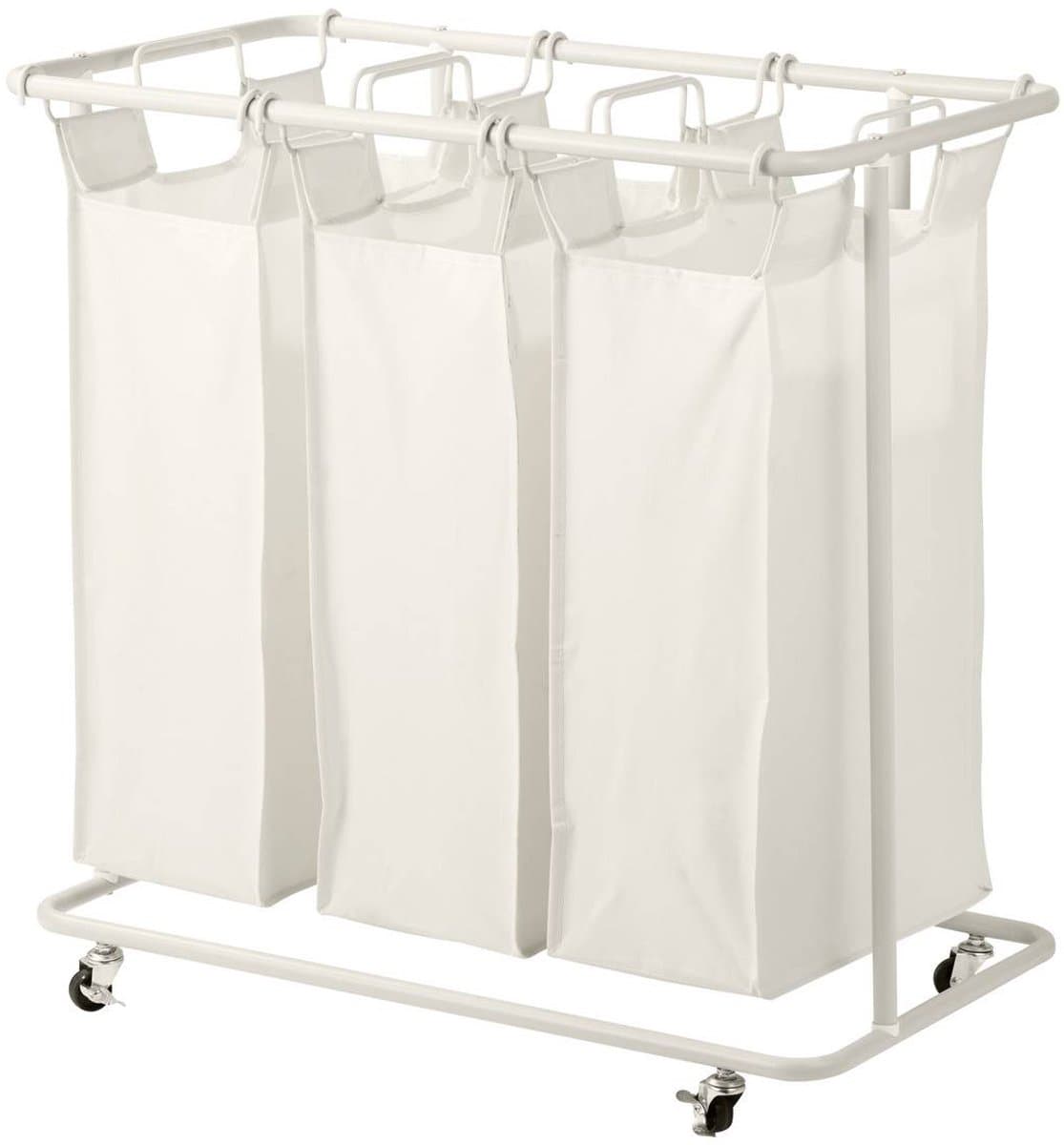 Wasmand op wieltjes met 3 vakken LINEA — afbeelding 1