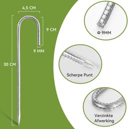 Omgoods - 60 Stuks 30cm Trampoline Grondankers van Gegalvaniseerd Staal — thumbnail 3