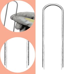 SnelShoppen - Ground Anchor Trampoline - 6 Stuks U-vormige Grondpennen 30 cm - Tuin, Camping, Onkruiddoek, Tuinfleece, Hekwerk - Zilveren Grondankers — thumbnail 3