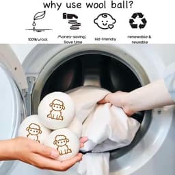 SnelShoppen - Set van 6 Wolballen voor Wasdroger - Milieuvriendelijke en Herbruikbare Droogballen - Efficiënt Drogen, Vermindert Statische Elektricite — thumbnail 5