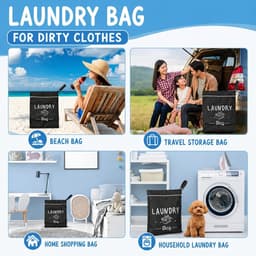 SnelShoppen - Set van 2 waterdichte waszakken 38 x 48 cm, opvouwbare waszak met ritssluiting, ademende polyester tas voor fitness, luiers, reizen, kam — thumbnail 3