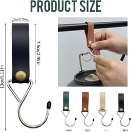 S-haak met leren lus 12 stuks - metaal - multifunctioneel - ideaal voor kleding en camping - ShopVlot — thumbnail 5