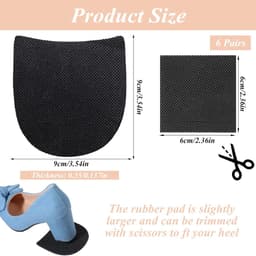 Schoenhak reparatie pads 6 stuks - 3.5mm dikke rubberen hakken - antislip beschermers - ShopVlot — thumbnail 5