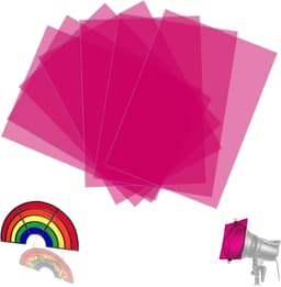 7 stuks filters A4 29,7 x 21 cm gelatine fuchsia transparant boven elkaar stapelbaar voor ledlicht Studio Flash kleurcorrectie, doe-het-zelf — thumbnail 1