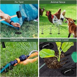 Grondankers set van 100 - 150 mm lang - met wasmachines en hamer - ideaal voor tuin en schutting - SnelShoppen — thumbnail 3