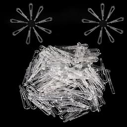 Set van 300 Mini Kledingknijpers van Plastic - Transparante U-vormige Klemmen voor Hemden, Sokken en Ties — thumbnail 1