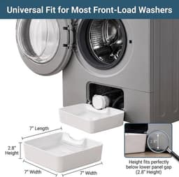 1 Pack Wasmachine Lekbak - Lekvrij Filter Reinigingsgereedschap - Wasmachine Afvoerbak - Afvoerbak Herbruikbare Watercollector - Gemakkelijk schoon te maken Plastic - Overloop - Afvoerbak - Wit - 18*18*7cm — thumbnail 5