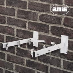 Wandwaslijn - Wasrek Buiten - Kleding Drogen - 6 Roestvrij Staal Katrollen - 45 cm - Wit — thumbnail 3
