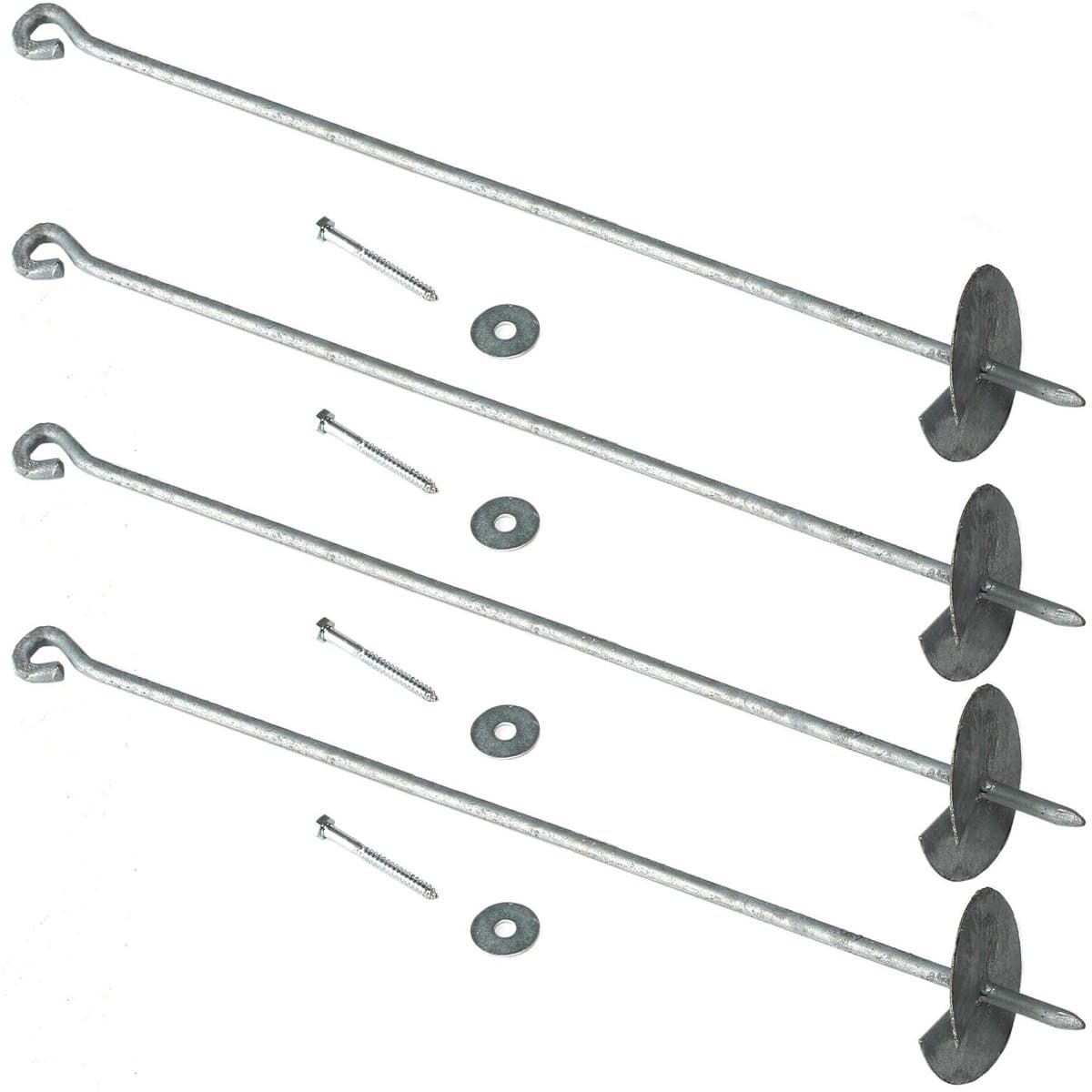Set van 4 Grondankers - Gegalvaniseerd - 60 cm — afbeelding 1