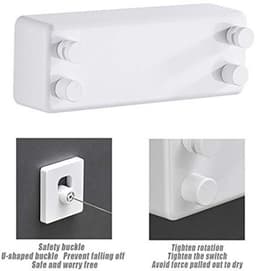 Retractable Clothesline - Roestvrij Stalen Kledinglijn 4.2m — thumbnail 4