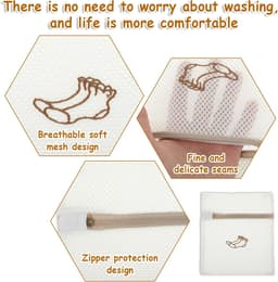 3 stuks delicate waszak, gaaszakken met rits voor sokken, ondergoed, babykleding, badpak - kleine duurzame borduurtas, reiskleding opslag — thumbnail 2