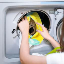 Schoen wasmachine tas, schoen tas voor wasmachine, trainer wasmachine tas, premium rits, duurzame schoen wassen zak voor canvas sneakers, herbruikbare schoen schoonmaken waszak, Geel — thumbnail 5