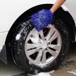 2 stuks waterdichte microvezel autowashandschoen en 1 stuks microvezeldoekset, zacht koraal auto chenille washandschoen handschoen met reinigingsdoek, droogdoek voor het wassen van de auto — thumbnail 4