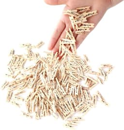 Mini knijpers - 200 stuks - 2,5 cm - Kleine houten mini knijpers - Knijpertjes - Fotoknijpers - Geboorte wasknijpers - Kaartknijpers - Decoratie Clips - Fotohouder - Wasknijpers - Kerstkaart hangers - Polaroid - Knijper om foto's aan op te hangen — thumbnail 2