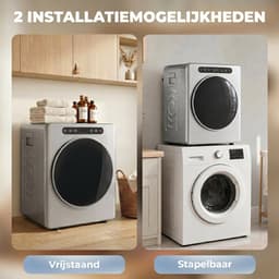 HOMCOM Mini Wasdroger - 3kg Laadvermogen - Luchtafvoerdroger-6 droogstanden- 1000W - Vrijstaand - Zilver — thumbnail 3