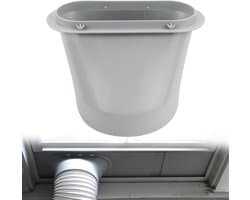 Koppelstuk Afvoerslang Mobiele Airco - 150 mm - Raamadapter Plat Mondstuk - Connector Buis - voor Schuifraam Kit - Premium ABS - Grijs