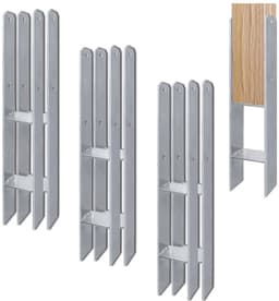 H-paaldrager - Grondanker - Constructie Versterken - Thermisch Verzinkt Staal - 600 mm Lengte - Zilver — thumbnail 1