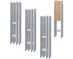 H-paaldrager - Grondanker - Constructie Versterken - Thermisch Verzinkt Staal - 600 mm Lengte - Zilver
