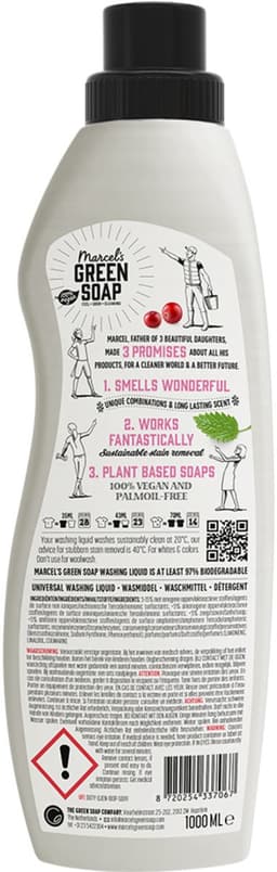 Marcel's Green Soap Wasmiddel Patchouli & Cranberry 23 Wasbeurten - 1 liter — thumbnail 2