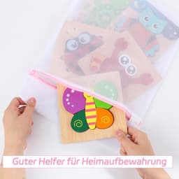 Wasnetten Pack van 5 Stuks - Waszakken met Ritssluiting - Ideaal voor Truien, Overhemden, Broeken en Sokken - Geschikt voor Reisopslag - Maten: 30x40 cm, 40x50 cm, 60x60 cm — thumbnail 2