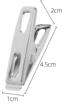 40 stuks klemmen - wasklemmen - windbestendige klemmen - sokken ophangklemmen - afsluitklemmen - metalen wasklemmen - roestbestendig - veerklemmen - huishoudelijke accessoires - geschikt voor balkon, waslijn, voedselafsluiting (zilver, 4,5*1 cm) — thumbnail 2