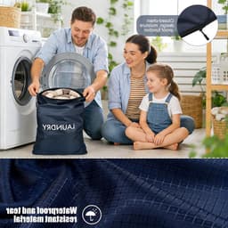 Waterdichte Reistas voor Vuile Was, 2 Stuks in Verschillende Maten, Ideaal voor Kamperen, Reizen en Thuisgebruik, Vouwbare Oxford Katoenen Waszak — thumbnail 4