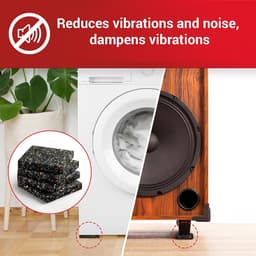 SnelShoppen - Non-slip mat set van 4 - 10cm x 10cm rubber mat - 1.5cm dikke anti-vibratie mat voor wasmachine, droger, koelkast, en meer - Geluidsisol — thumbnail 2