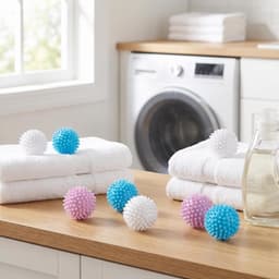 SnelShoppen - 8 stuks droger ballen voor wasdroger, Herbruikbare PVC wasballen, Vermindert vouwen, Verwijdert dierenhaar en stof, Perfect voor alle te — thumbnail 2