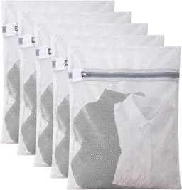 SnelShoppen - 5 Stuks Wasnetten voor Wasmachine, 40x50cm Wasgoed Zak met Verborgen Ritssluiting, Mesh Waszak voor Fijne Was, Netwaszakken voor Ondergo — thumbnail 1