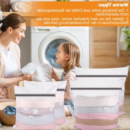 Set van 4 Wasnetten voor de Wasmachine - Waszakken met Rits voor Kleding, Ondergoed en Babykleding - 40 x 50 cm en 50 x 60 cm — thumbnail 3