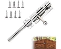 RVS deurgrendel voor huis en tuin - 304 roestvrij staal - verdikt - 16 cm