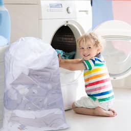 1 Pcs Trekkoord Waszak, 70×90cm Mesh Waszak voor Delicate Kleding, Sterke en Duurzame Netwaszak voor de Wasmachine, Ideaal voor Ondergoed en Fijne Stoffen — thumbnail 4