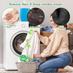 SnelShoppen - Hair Balls voor Wasmachine, 20 Haarverwijderaars, Dierenhaar Vanger, Lintballen voor Kleding, Efficiënte Waservaring, Compact en Praktis — thumbnail 2