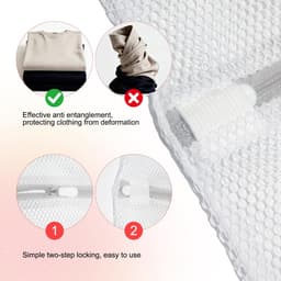 Solidchoice - Set van 3 Grote Mesh Waszakken met Ritssluiting 60 x 60 cm — thumbnail 2