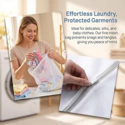 Thijox - 5 Stuks Wasnet voor Wasmachine 30x40 cm - Fijnmazige Waszak met Verborgen Ritssluiting - Ideaal voor Jeans, Blouses en Babykleding - Bescherm — thumbnail 4