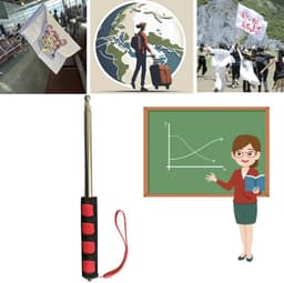 Handheld Flagpole with Clips, 2.5 m Extendable for Camping, Travel, Excursions, Competitions, Teachers, Tour Guides - ShopVlot — thumbnail 3