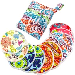Dailygoods - PINOWU Voedingspads - 10 wasbare pads + natte tas + waszak, borstvoeding tepelkussentjes (groot 11,9 cm) — thumbnail 1