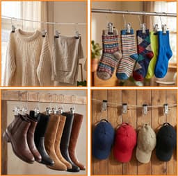 40 Stukken Kledingklemmen van Roestvrij Staal - 360° Draaibare Niet-glijdende Kledinghangerklemmen - Universele Klemmen voor Broeken - Schoenen - Handdoeken en Meer - Sterk en Duurzaam — thumbnail 5