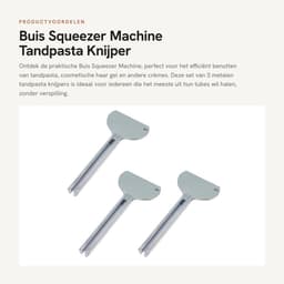 Dailygoods- Buis Squeezer - 3 Stuks - Metalen Tandpasta Dispenser - Duurzaam Ontwerp - Geschikt voor Crèmes - Vermindert Afval - 84x37mm - Tandpasta Knijper — thumbnail 1