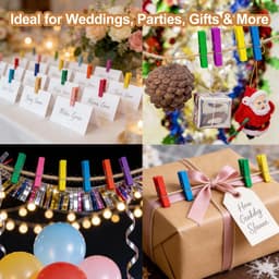 Dailygoods- Mini-houten Klemmen 200 Stuks - Kleine Wasknijpers - Jute Koord 30 m - Kleurrijke Fotoclipset - Robuust Hout - Veilig en Aangenaam Werken — thumbnail 2