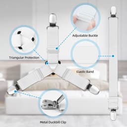 Dailygoods - Verstelbare Bedlakclips 6 Stuks voor Stabiliteit van Beddengoed — thumbnail 4