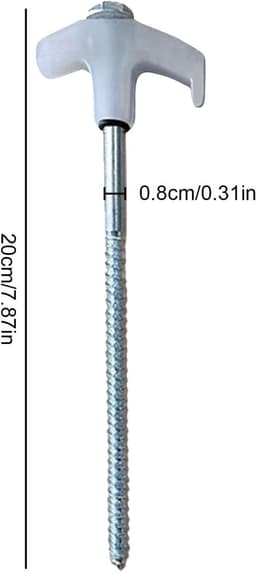 Grondankers Inschroefbaar - Schroefharingen Tent - Stabiel Opzetten - Glow-in-the-dark Materiaal - 20 cm Lengte - Wit — thumbnail 5