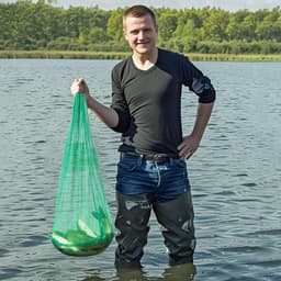 Visnet Opvangtas - Nylon Netzak - Outdoor Opslag - Sneldrogend Mesh - 120 x 60 cm - Groen — thumbnail 3