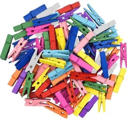 Dailygoods- Wasknijpers Houten - Mini Knijpers - 120 Stuks - Gekleurde Wasknijpers - Creatief Organiseren - Decoreren en Personalizen - Miniknijpers — thumbnail 1