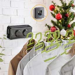 Intrekbare Waslijn - Wandwasrek Uittrekbaar - Kleding Drogen - Dubbele Roestvrij Staal Lijn - 2 x 51 Meter - Zwart — thumbnail 3