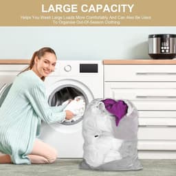 SnelShoppen - Large 3 Pack XXL 60 x 90 cm Wasnet voor Wasmachine met Trekkoord, Waszak voor Kleding, Gordijnen, Jassen, Handdoeken en Tapijten — thumbnail 2