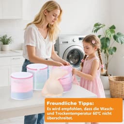 SnelShoppen - Pack van 3 Wasnetten voor Bh's en Ondergoed, 18 x 20 cm, Roze Waszakken met Verborgen Rits, Dikke Herbruikbare Waszakken voor Ondergoed, — thumbnail 2