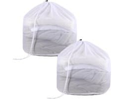 SnelShoppen - 2 Wasnetten voor Wasmachine 50 x 60 cm, Herbruikbare Waszakken met Koordstopper voor Ondergoed, Beddegoed, Baby Kleding en Sokken